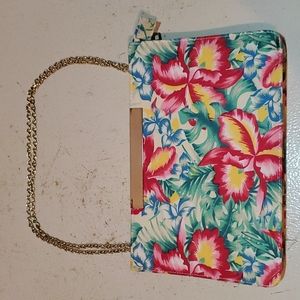 Flower print clutch